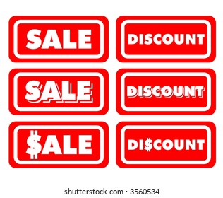 Vector illustration of Sale and Discount buttons