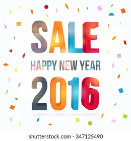 Vector illustration Sale. Happy New Year 2016