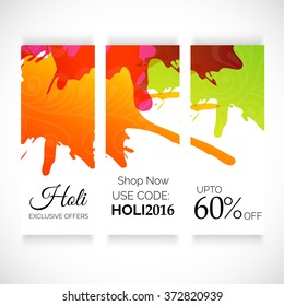 Vector illustration of a Sale Header for Indian Festival Holi celebration.