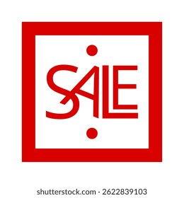 Vector illustration of sale label or sale word with red and white color combination