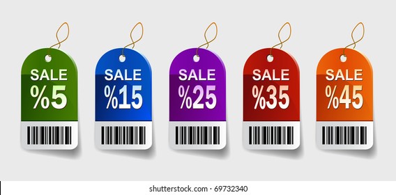 Vector illustration of sale labels
