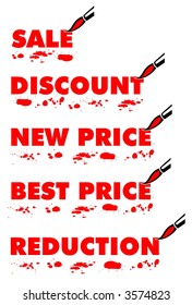 Vector illustration of Sale paintings