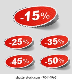 Vector illustration of sale percents stickers