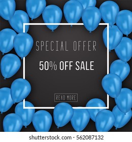 Vector illustration Sale poster background with balloons. Vector illustration. Wallpaper, flyers, invitation, posters, brochure, banners. Decoration Element for party or celebrations