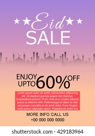 Vector illustration of a Sale Poster for Eid.