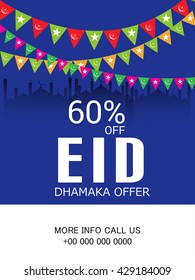 Vector illustration of a Sale Poster for Eid.