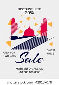 Vector illustration of a Sale Poster for Eid.