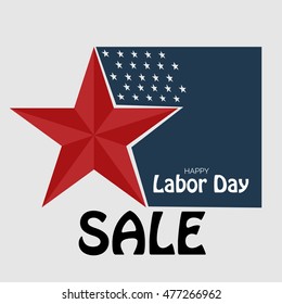 Vector illustration of a sale poster/banner for Labor day.
