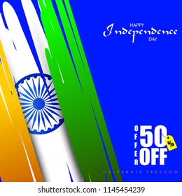 vector illustration of Sale Promotion and Advertisement for 15th August Happy Independence Day of India