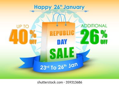 vector illustration of sale promotion and advertisement for Republic Day of India