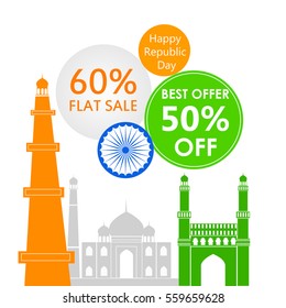 vector illustration of Sale Promotion and Advertisement for Republic Day of India