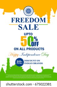 vector illustration of Sale Promotion and Advertisement for 15th August Happy Independence Day of India