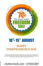 vector illustration of Sale Promotion and Advertisement for 15th August Happy Independence Day of India