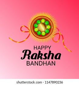 Vector illustration of a Sale and promotion banner poster with Decorative Rakhi for Indian Festival Raksha Bandhan Celebration of brother and sister bonding.