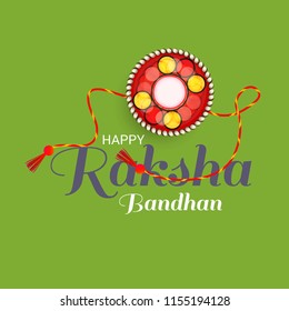 Vector illustration of a Sale and promotion banner poster with Decorative Rakhi for Indian Festival Raksha Bandhan Celebration of brother and sister bonding.