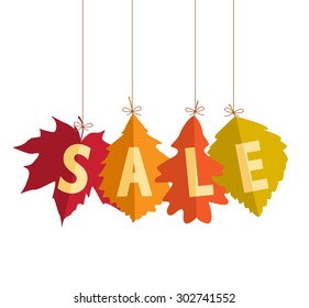 Vector illustration sale tags for autumn season