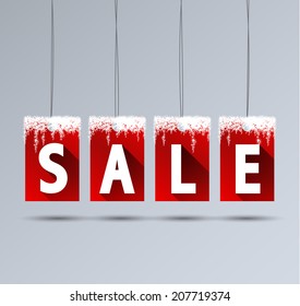 Vector illustration sale tags for winter season