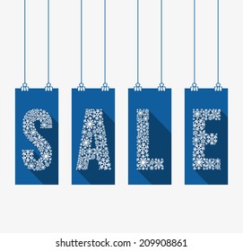 Vector illustration sale tags for winter season