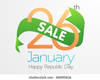 Vector illustration of a Sale Text With Background for republic day.