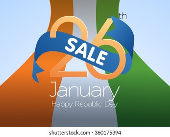 Vector illustration of a Sale Text With flag Background for republic day eps10.