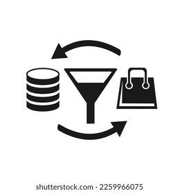 Vector illustration, sales funnel icon. Idea and inspiration. 