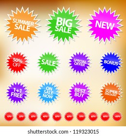Vector illustration of sales stickers