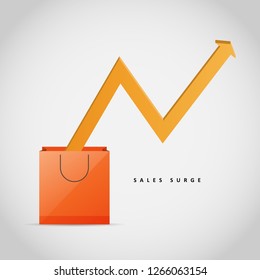Vector illustration of sales surge design element.