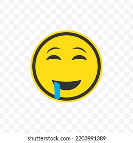 Ilustración vectorial de emoticonos salivantes. Iconos de color para el diseño de sitios web .Diseño simple sobre fondo transparente (PNG).