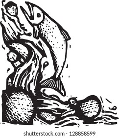 Vector illustration of a salmon