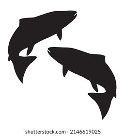 Vector illustration of salmon silhouette