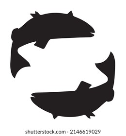 Vector illustration of salmon silhouette