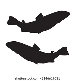 Vector Illustration Of Salmon Silhouette