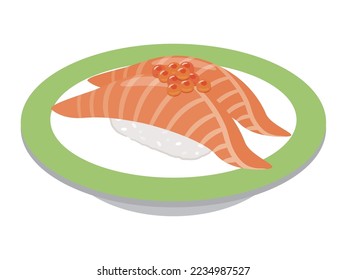 Vector illustration of salmon sushi