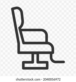 Vector Illustration Of Salon Chair Icon In Dark Color And Transparent Background(png).