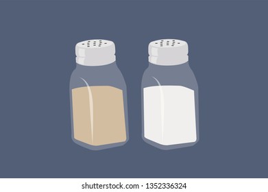 Vector Illustration of Salt and Pepper Bottles 