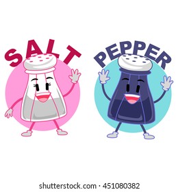 Vector Illustration of a Salt and Pepper Mascot
