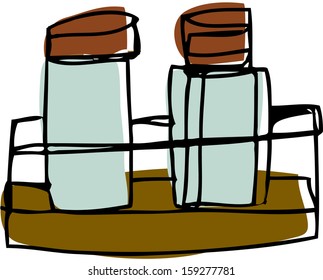 Vector illustration of a salt and pepper shaker