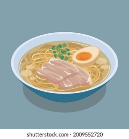 vector illustration of salt ramen