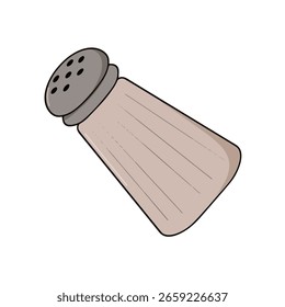 Ilustração vetorial de um agitador de sal. Ícone de cozinha estilo plano