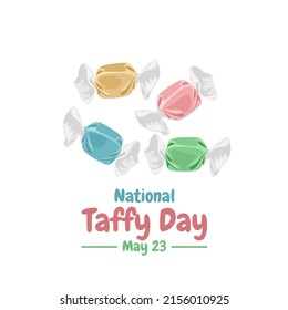 Vector illustration, salt water taffy isolated on a white background, as a national taffy day template.