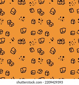 Vector Illustration Salted Caramel Pieces. Seamless Pattern