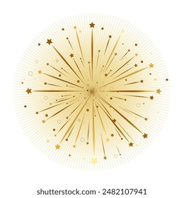 Vector illustration of a salute. Foreworks for the thematic  design. Shooting stars. EPS 10