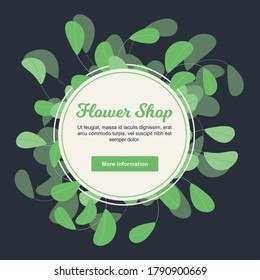 Vector Illustration. Salvia officinalis flat plant. Flower Shop with button More Information. Postcard for different desing