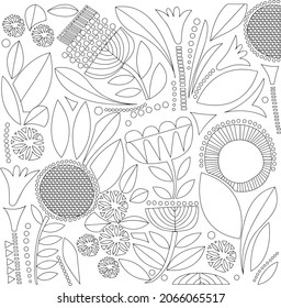Vector illustration of sameless abstract floral pattern used in textile print.