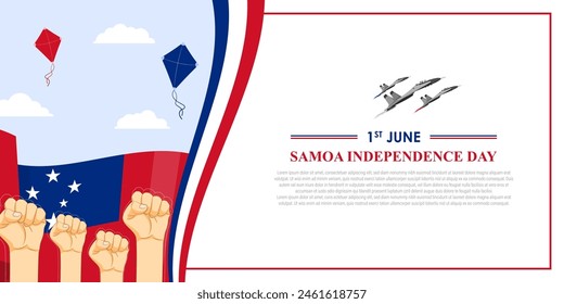 Vector illustration of Samoa Independence Day social media feed template