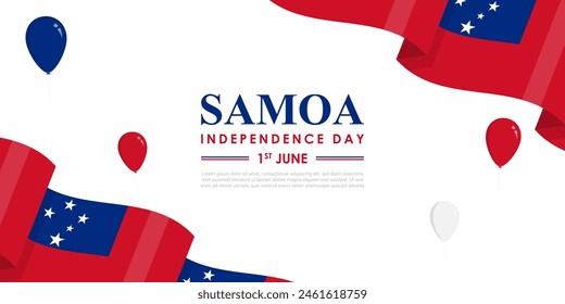 Vector illustration of Samoa Independence Day social media feed template