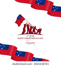 Ilustración vectorial de la Plantilla de medios sociales del Día de la Independencia de Samoa