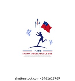 Vector illustration of Samoa Independence Day social media feed template