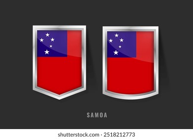 Vektorgrafik des SAMOA Label Logos. SAMOA Badge-Zeichen SAMOA mit Flagge, Samoan Product Label Banner Vorlage.