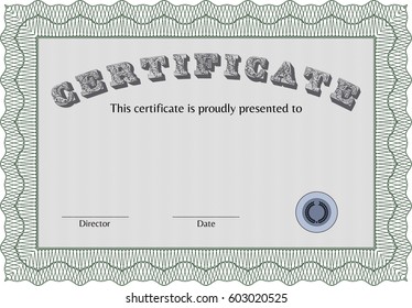 Vector illustration of Sample certificate in Green Color 